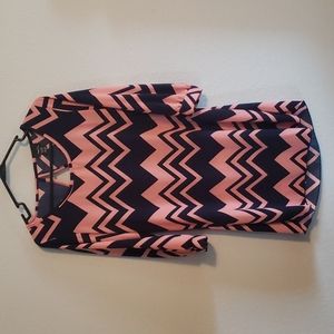 NWOT Long Sleeve Chevron Dress